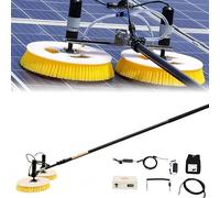 Double-Head Automatic Brush with 65cm Wide Head, Telescopic Extension Rod, Water Fed Systems for Building Facades, Solar Panel Cleaning Tool Kit