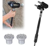 Double Head Bush Hammer Tool, Pneumatic Scabbling Hammer with Knob Switch for Stone Concrete Texturing, Versatile 9/12/18/24 Teeth Options for Efficient Finishing