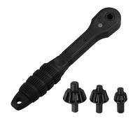 Double Head Drill Chuck Key Ratchet Wrench Tool - PVC 1.5 x 4.85 x 15 cm Ratcheting Double Head Keyless Drill Chuck Power Screwdriver Accessory for Hand Press Motorcycle Garage Home