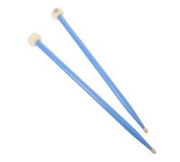 Double Head Drum Mallets 1 Pair Maple Wood Felt Heads Blue
