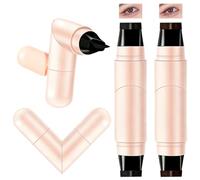 Double Head Eyeliner Stamp, Eyeliner Stamp, Eyelash Stamp, Long-Lasting Waterproof, One-Touch Shaping of the Eye End, for Parties, Travel, Workdays, Weddings (Black + Brown)