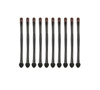 Double Head Eyeshadow Brushes 10Pcs Professional Double Head Eyeshadow Brushes Dual Sides Eyeshadow Sponge Brushes Cosmetic Tools fow Women Girls - Black
