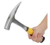 Double Head Flat Mouth Geological Survey Brick Hammer, Flat Head Rock Pick Duckbill Hammer with Rubber Handle High Carbon Steel Heat Treated (Small 12 Inch)