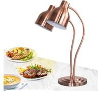 Double-Head Food Warmer Lamp, 500W Adjustable Heat Lamp for Buffet Commercial Kitchen, Up to 70cm Extension, Stainless Steel