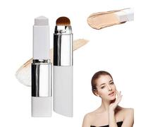 Double Head Foundation Stick, Waterproof Korean White, Hydrating Lightweight Foundation Stick with Detachable Brush Hydrating & Long Lasting, for All Skin Types,Natural