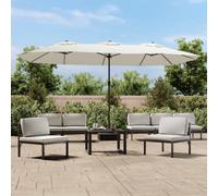 (white) vidaXL Double-Head Parasol Garden Umbrella Patio Sun Shade Outdoor Umbrella