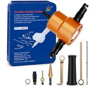 Double Head Metal Nibbler Cutter, 360° Nibbler Drill Attachment for Straight Curve Circle Cutting