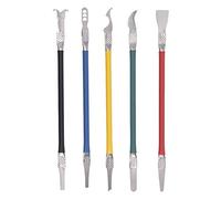 Double Head Metal Pry Bars - 5pcs SK5 Steel Durable Pry Tools, Flexible & Bend, Comfortable Plastic Grip for Electronics Repair & Hardware Maintenance