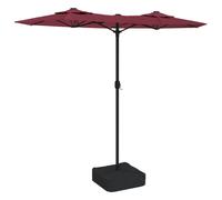 Double-Head Parasol Garden Umbrella with LEDs Outdoor Sun Umbrella vidaXL
