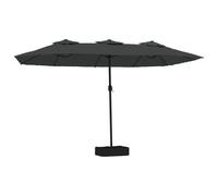 Double-Head Parasol Garden Umbrella with LEDs Outdoor Sun Umbrella vidaXL
