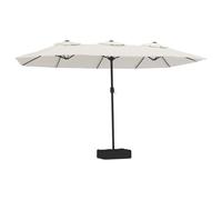 Double-Head Parasol Garden Umbrella with LEDs Outdoor Sun Umbrella vidaXL