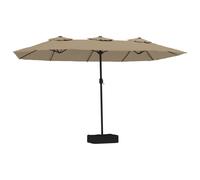 Double-Head Parasol Garden Umbrella with LEDs Outdoor Sun Umbrella vidaXL