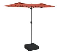 Double-Head Parasol Garden Umbrella with LEDs Outdoor Sun Umbrella vidaXL