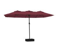 Double-Head Parasol Garden Umbrella with LEDs Outdoor Sun Umbrella vidaXL