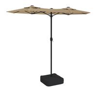 Double-Head Parasol Garden Umbrella with LEDs Outdoor Sun Umbrella vidaXL