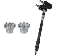 Double Head Pneumatic Bush Hammer for Stone Texturing, Long Handle Scabbling Hammer, High Frequency 2×2100bpm, 6-8 m²/h Efficiency, Shock-Absorbing Design