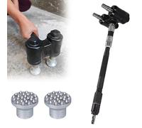 Double Head Pneumatic Bush Hammer, Long Handle Scabbling Hammer, 2×2100bpm High Frequency, 6-8 M²/h Efficiency, for Stone Surface Finishing, Concrete Texturing