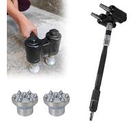 Double Head Pneumatic Bush Hammer, Long Handle Scabbling Hammer, 9/12/18/24 Tooth Counts, 2×2100bpm High Frequency, 6-8 M²/h Efficiency, for Stone Surface Finishing, Concrete Texturing