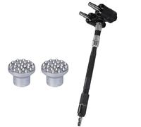 Double Head Pneumatic Bush Hammer, Long Handle Scabbling Hammer with Shock-Absorbing Design, High Frequency 2×2100bpm, 6-8 M²/h, for Stone Texturing