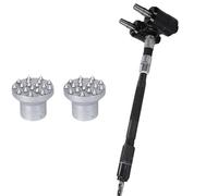 Double Head Pneumatic Bush Hammer, Long Handle Scabbling Hammer with Shock-Absorbing Design, High Frequency 2×2100bpm, 6-8 M²/h, for Stone Texturing