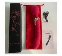 Double Head Powerful Clit Vibrators for Women Magic Wand Massager Dildo G Spot Orgasm Clitoris Stimulator Masturbator(Red with box)
