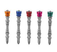 Double Head S2 Chrome Vanadium Steel Screwdriver Bit 65mm - PH2 Cross Head with Multi Color Magnetic Ring - Compatible with Electric Drills and Pneumatic Tools