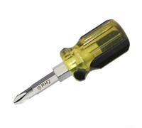 Double Head Screwdriver with PH2 and SL6 Bits, Dual Interchangeable Slotted Cross Screwdriver for Hardware Tools, 70mm Chrome Vana