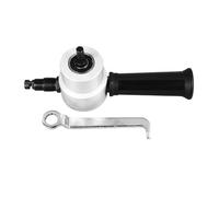 Double Head Sheet Metal Cutter, Alloy 360 Degree Metal Sheet Nibbler Drill Attachment for Iron Stainless Steel Copper Aluminum, with Accessory for Electric or Pneumatic