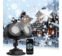 Double-Head Snowflake Projector Light Outdoor, IP65 Waterproof & 180° Rotation, Super Bright Large-Scale Projection - Perfect Christmas Lighting for Yard, House Wall and Window Decor