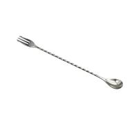 Double Head Spoon Cocktail Mixing Stirrer Spoon with Fork End Stainless Steel Pattern Stirring Spoon