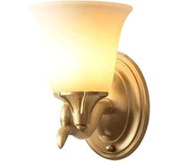 Double Head Vintage Wall Lighting Fixtures Indoor Modern Brass Wall Light with Frosted White Glass Mid Century Wall Sconce Indoor Wall Mounted Lamp for Bedroom Bedside Bathroom Corridor