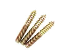 Double headed bolt Double Headed Bolts Self-Tapping Screw,Double Ended Threaded Dowel Head Wood Screws M6 M8,color Zinc Self pointed Tail Bolts Dual End For Furniture 2pcs(M6x40)