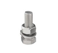 Double headed bolt Hex Bolts and Nuts Set,5Pcs M10 M12 M14 M16 Stainless Steel Outer Hexagon Head Screw Nut Flat Washer Lock Kit Long Bolt Combination(M12x50mm)