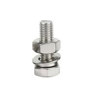 Double headed bolt Hex Bolts and Nuts Set Head 5pcs Outer Hexagon Screw Nut Combination Bolt M6 M8 M10 M12 M14 M16 304 Stainless Steel Lock Washers Flat Washers(M14 35mm)