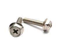 Double headed bolt Hex Serrated Flange Bolts,Flanged Set Screw Hexagon Households Machine Cross M4 M5 M6 304 Stainless Steel Screws Phillips Head 50Pcs(M5x30mm)