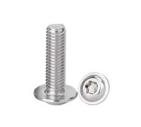 Double headed bolt Hex Serrated Flange Bolts,Flanged Set Screw Hexagon Households Machine Round Torx Head M2.5 M3 M4 M5 M6 Stainless Steel Six Lobe Hexalobular Button 10Pcs(M2.5x5mm)