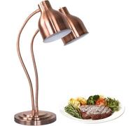 Double-Headed Countertop Food Warmer Commercial Food Heating Lamp For Cafeterias And Hotel Kitchens(Rose Gold)