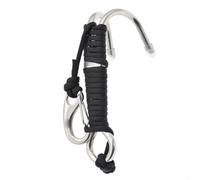Double Headed Dive Hook, 316 Stainless Steel Hook With Line Clips, Quality Nylon Cord For Scuba Diving In Strong Currents, Reef Exploration Gear(Black)
