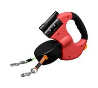 Double Headed Dog Walking Leash Lock Retractable Dog Traction Rope (Red)