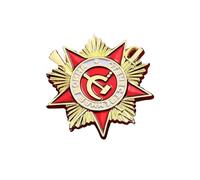 Double-headed Eagle Emblem Metal Brooch, Sickle Hammer Pattern, Star Design Patriotic Style Metal Pin