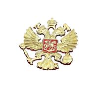 Double-headed Eagle Emblem Metal Brooch, Sickle Hammer Pattern, Star Design Patriotic Style Metal Pin