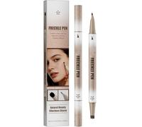 Double Headed Freckle Pen,Waterproof 2 in 1 Freckle Stamp &Eyebrow Pen,Liquid Eyeliner With Precise Brush Tip,Non Smudging Non Fadin Facial Makeup for Natural Look,Convenient&Easy to Use，Dark Brown