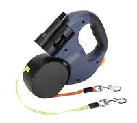 Double Headed Leash with LED Light, Reflective Nylon Webbing for Cat, Dog Walking (Dark Gray)
