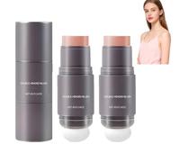 Double-headed Matte Cream Blush Stick, Hydrating Tinted Makeup Stick for Cheeks and Eyes, Matte Easy to Use, Long-lasting Waterproof Blusher, Smooth Texture, Natural Looking Makeup (peach 2pcs)