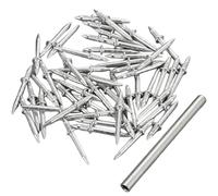 Double Headed Nails, Double Headed Skirting Nails, 100PCS Invisible Seamless, Carbon Steel Baseboard Tacks with Specific Sleeve Tool, Nail Drill