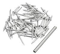 Double Headed Nails, Double Headed Skirting Nails, 50PCS Invisible Seamless, Carbon Steel Baseboard Tacks with Specific Sleeve Tool