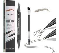Double-Headed Precise Liquid Brow Ink Pen For Natural Hair-Like Strokes And Detailed Shaping - Dual-Tip Waterproof Smudge-Proof Formula With Spoolie Brush For All-Day Wear In Multiple