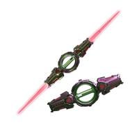 Double-Headed Retractable Light Up Sword with 7 Colour LED Lights & Sound Effects, 360° Rotating Blade Telescopic Glowing Toy for Role Play, Cosplay, Party Decor & Rave Events (C)