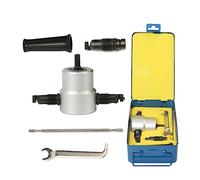 Double Headed Sheet Metal Cutter Nibbler Electric Punching Shears Iron Cutting Tool Drill Attachment Deburring Tool Nibbler Drill Attachment