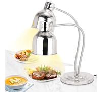 Double Heads 250W Countertop Food Heating Lamp, Stretchable Hose to 70cm for Restaurant Kitchen Hotel Food Warming